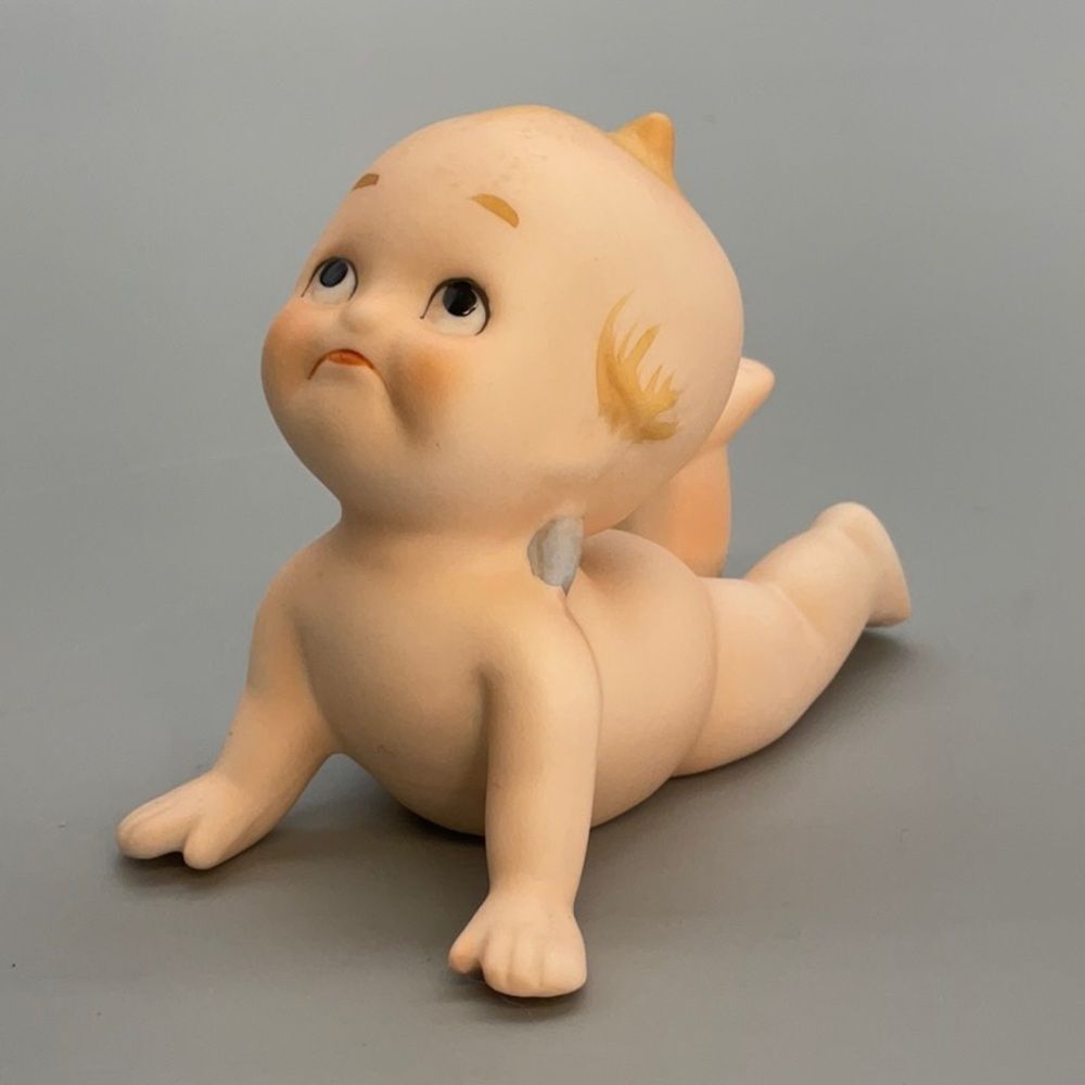 Vintage Lefton Japan Kewpie Baby Cherub with Wings Pouty Face Figurine